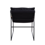 Distress Espresso and Matt Iron Accent Chair with Sled Base B062P209157