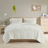 King/Cal King Shaggy Long Fur Comforter Mini Set B03595904