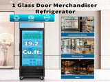 ORIKOOL Glass Door Merchandiser Refrigerator 19.3 Cu.ft Swing Door Commercial Display Refrigerators W2095126136