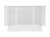 4-layer 16 Cube Organizer Stackable Plastic Cube Storage, Plastic Steel Wire with 3 Clothes Rails, 59827635