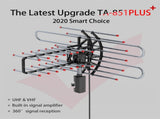 TA-851 Plus 360&degRotation UV Dual Frequency 45-860MHz 22-38dB 42.65ft cable Outdoor Antenna 87432944