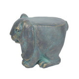 Rabbit Garden Stool, Lightweight Concrete, Gold Patina Finish, No Assembly Required N765P285189G