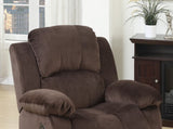 Motion Recliner Chair 1pc Rocker Recliner Couch Living Room Furniture Chocolate Padded Suede Metal B011P163887