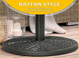 Black 18" Rattan Design Parasol Stand Heavy Duty Round Market Umbrella Base Holder for Patio 20832357