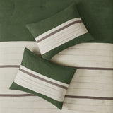 7 PC Pieced Faux Suede Comforter Set Green King B03597219