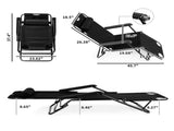 Portable Dual Purposes Extendable Folding Reclining Chair Black 17184383