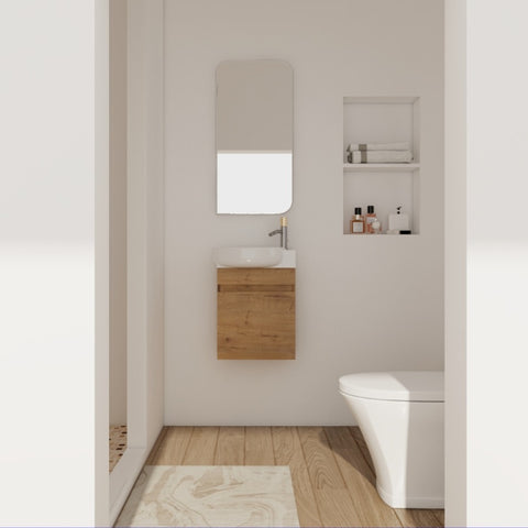 ZUN Soft Close Doors Bathroom Vanity With Sink,16 Inch For Small Bathroom 67206845