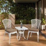 ZUN Bistro Set 3 Piece Rustproof Cast Aluminum Patio Furniture Sets 2 Chairs and 1 Round Table Outdoor, W640P251293