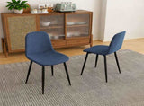 Modern Knit Fabric Dining Chairs with Iron Legs - Restaurant Seating, Comfortable Upholstered W2699P360247
