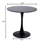 ZUN Black Round Table, Modern Dining Table, MDF Top and Steel Base Tulip Round Kitchen Table, Mid W2641P212234