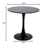 ZUN Black Round Table, Modern Dining Table, MDF Top and Steel Base Tulip Round Kitchen Table, Mid W2641P212234