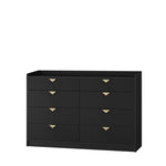 ZUN 8 Drawer Double Dresser for Bedroom with LED, Modern Dressers Chest of Drawers with Fluted Panel, W1321P201215