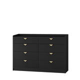 ZUN 8 Drawer Double Dresser for Bedroom with LED, Modern Dressers Chest of Drawers with Fluted Panel, W1321P201215