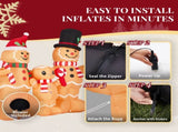 6.3FT Lighted Christmas Inflatable Decoration, Inflatable Gingerbread Man Family, Funny Blow Up Yard 50662914