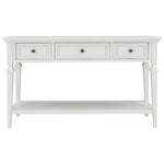 ZUN TREXM Classic Retro Style Console Table with Three Top Drawers and Open Style Bottom Shelf, Easy WF199599AAK