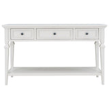 ZUN TREXM Classic Retro Style Console Table with Three Top Drawers and Open Style Bottom Shelf, Easy WF199599AAK