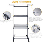 ZUN Clothes Rack Rolling Collapsible Laundry Dryer Hanger Stand Rail Shelve Wardrobe Clothing 66005326