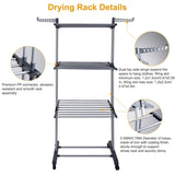 ZUN Clothes Rack Rolling Collapsible Laundry Dryer Hanger Stand Rail Shelve Wardrobe Clothing 66005326