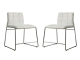 Set of 2 Leatherette Upholstered Counter Hight Chairs in White and Chrome B016P156846