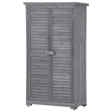 ZUN Wooden Garden Shed 3-tier Patio Storage Cabinet Outdoor Organizeren Lockers with Fir 02399608