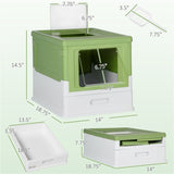 ZUN Fully Enclosed Cat Litter Box 88077855