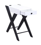 Fierce White and Black Accent Table with Built-in USB Port B2726P243282