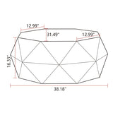 38"Three-dimensional Embossed Pattern Design American Retro Style Coffee Table,Black Tabletop W757134932