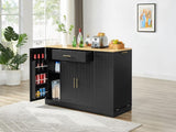 53 inch Large Kitchen Island with Trash Can Storage Cabinet, Islands Table with Drawer and 49404211