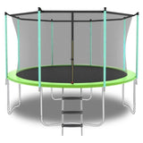 ZUN 8ft Green Outdoor Toddler Trampoline with Enclosure Safety Net Jumping Fun Trampoline, heavy-duty 08234798