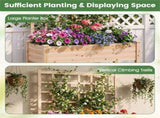 47" Raised Garden Bed with Trellis & Rolling Wheels, Mobile Fir Wood Planter Box for Climbing Plants 08015692