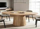 55 Inch Dining Table Oval with Cylinder Pedestal 86792572