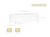 49.2" Wide Faux Fur Flip Top Storage Bench with Black Metal Legs, Bed End Stool Foot Rest for Living W3098P272531