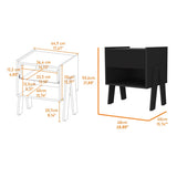 Black Wengue 1-Drawer 1-Shelf Nightstand B06280189