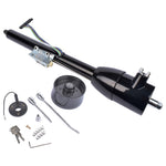 ZUN 28" Black Tilt Street Rod Floor Shift Steering Column w/ Wheel Adapter & Key 55397121