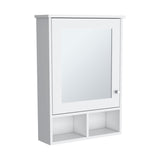 Vina Medicine Cabinet with Mirror Door 29" High Cabinet Organizer with Three concealed Shelves and B200P235867