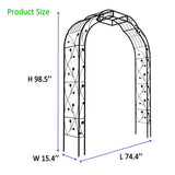 Metal Garden W74.4'' x H98.4'' Garden Arbor Trellis Climbing Plants Support Rose Outdoor W1586P268772