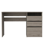 ZUN Dublin Three Drawer Computer Desk, One Shelf -Light Gray B20091906