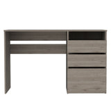 ZUN Dublin Three Drawer Computer Desk, One Shelf -Light Gray B20091906