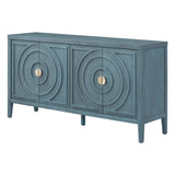 Retro Sideboard door with Circular Groove Design Round Metal Door Handle for Entrance, Dinning Room, 42078691