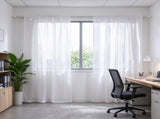 Sheer White Curtains 84 Inches Long, 2 Panels Set , Dual Rod Pocket Sheer 63965157