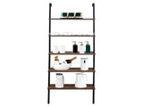5-Layer Wall-Mounted Density Board Iron Frame Display Rack 23.62*11.81*70.87in Retro Brown with 95329862