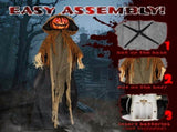 Halloween Animated Decorations - 5.8 FT Sound-Activated Animatronic Pumpkin Ghost with Moving Head 30015492