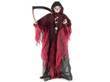 Halloween 8ft Sound-Activated Grim Reaper - Flashing Red Eyes, Scary Sounds, Adjustable Arms, 47758798