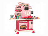 33-Piece Kids Play Kitchen, Lights, Sounds & Water Sink, Ages 3-6, Pink 11000031