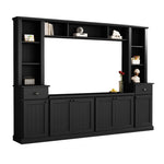 ZUN Minimalist Entertainment Wall Unit Set Bridge for TVs Up to 75'', Ample Storage Space TV Stand 57786157