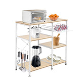 3-Tier Kitchen Baker's Rack Utility Microwave Oven Stand Storage Cart Workstation Shelf White Oak 16779105