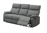 Gray Color Burlap Fabric Recliner Motion Sofa 1pc Couch Manual Motion Sofa Living Room Furniture B011133821