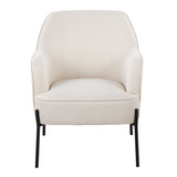 Daniella Contemporary Accent Chair in Black Metal and Cream Fabric by LumiSource B202P223484