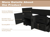 42 Inch Modern Bathroom Vanity with 2 Drawers, Vertical Grain MDF Cabinet with Soft-Close Doors and W509P493623