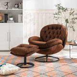 Accent chair TV Chair Living room Chair with Ottoman-BROWN W676P232279